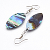 Abalone Shell/Paua Shell Dangle Earrings EJEW-F147-E10-2