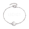 2Pcs 2 Colors 304 Stainless Steel Satellite Chain Bracelet Makings BJEW-JB10587-3