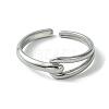 304 Stainless Steel Open Cuff Ring RJEW-L110-043P-2