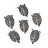 Holy Oval Carved Virgin Mary Tibetan Style Alloy Chandelier Component Links TIBEP-LF0961YKG-B-FF-1