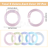 150Pcs 5 Colors PP Plastic Loose Leaf Book Binder Hinged Rings KY-GF0001-49-2