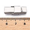 Non-Tarnish Smooth Surface 201 Stainless Steel Watch Band Clasps X-STAS-R063-64-3