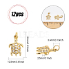 CHGCRAFT 12Pcs Brass Micro Pave Clear Cubic Zirconia Pendants KK-CA0002-14-2
