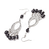 Halloween Skull Dyed Synthetic Turquoise & Alloy Dangle Earrings EJEW-JE05890-5