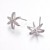 Brass Micro Pave Cubic Zirconia Ear Stud Components EJEW-O089-01P-1