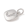 Rack Plating Brass Micro Pave CLear Cubic Zirconia Charms KK-E110-14P-J-2