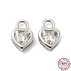 Real Platinum Plated Rhodium Plated 925 Sterling Silver Charms STER-K176-03A-P-1