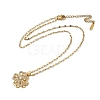 Brass Micro Pave Clear Cubic Zirconia Rotatable Clover Pendant Necklaces NJEW-K280-01G-2