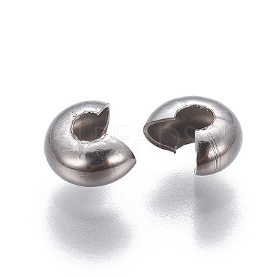Tarnish Resistant 304 Stainless Steel Crimp Beads Covers X-STAS-P239-34P-01-1