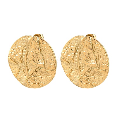 Textured 304 Stainless Steel Stud Earrings for Women SA-CBA0F84-02G-1