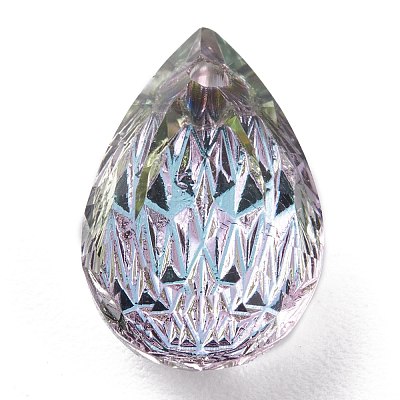 Embossed Glass Rhinestone Pendants GLAA-J101-05A-001VL-1