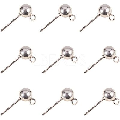 304 Stainless Steel Stud Earring Findings STAS-PH0018-68P-1