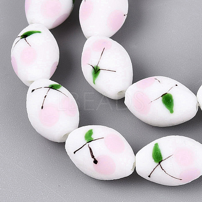 Frosted Handmade Lampwork Beads Strands LAMP-N037-03G-1
