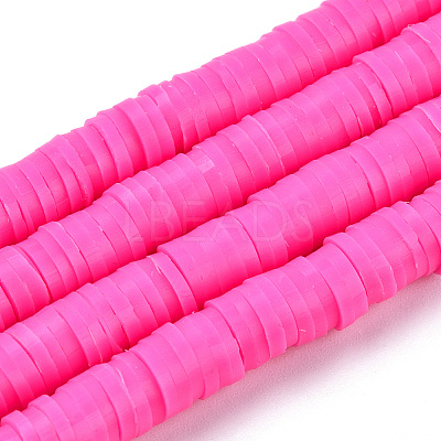 Flat Round Handmade Polymer Clay Beads CLAY-R067-6.0mm-31-1