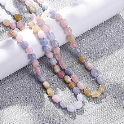 Macaron Color Natural Dyed Malaysia Jade Tumble Stone Nuggets Beaded Long Necklaces for Women NJEW-F340-A01-1
