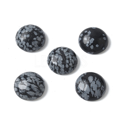 Natural Snowflake Obsidian Cabochons G-Z075-06E-1