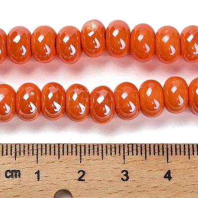 Glazed Porcelain Rondelle Beads PORC-Q001-01B-1