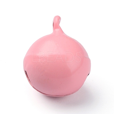 Baking Paint Brass Bell Pendants KK-WH0044-35C-1