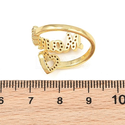 Mother's Day Brass Micro Pave Cubic Zirconia Cuff Open Rings CU-CBACDF6-07G-01-1