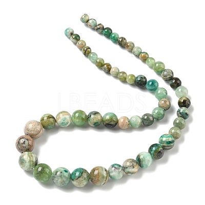 Natural Green Line Jasper Graduated Beads Strands G-F830-A01-01-1