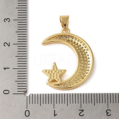 Rack Plating Brass Micro Pave Cubic Zirconia Pendants KK-P279-21G-1