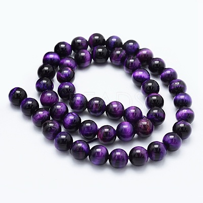 Natural Tiger Eye Beads Strands G-F561-8mm-B03-1
