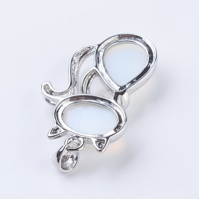 Natural & Synthetic Mixed Stone Kitten Pendants G-P352-B-1