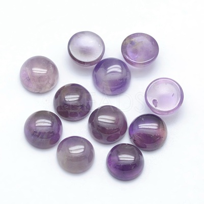 Natural Amethyst Cabochons G-P393-R14-6mm-1