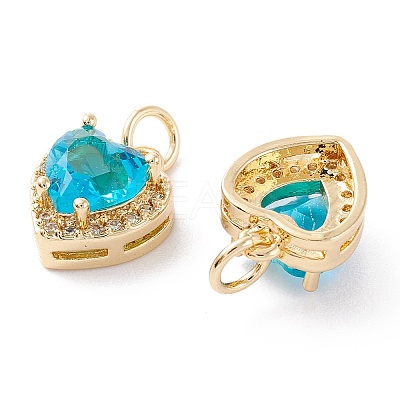 Brass Micro Pave Cubic Zirconia Charms ZIRC-A019-14G-A-1