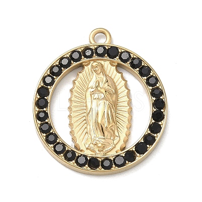 304 Stainless Steel & Rhinestone Pendants STAS-G371-09I-02G-1