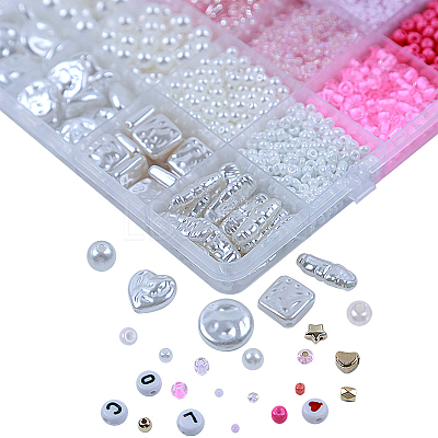DIY 24 Style Acrylic & ABS Beads Jewelry Making Finding Kit DIY-NB0012-02H-1