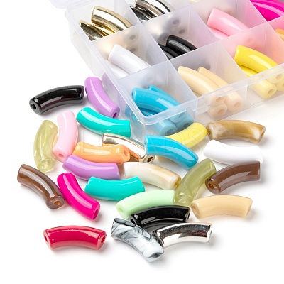 72Pcs 18 Style CCB Plastic & Imitation Gemstone & Opaque Acrylic Beads MACR-LS0001-05A-1