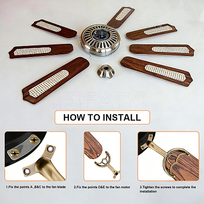 10Pcs Alloy Ceiling Fan Arm Replacement Support Rods FIND-DL0001-10-1