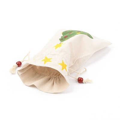 Christmas Theme Cotton Fabric Cloth Bag ABAG-H104-A01-1