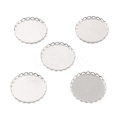 Non-Tarnish 316 Surgical Stainless Steel Cabochon Tray Settings X-STAS-I187-01D-P-1