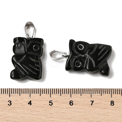 Natural Obsidian Pendants G-B127-09P-04-1