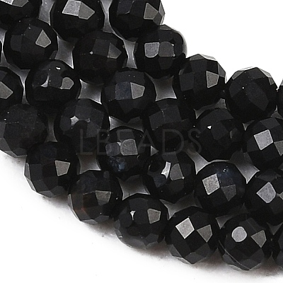 Natural Dyed & Heated Black Onyx Beads Strands LS-G-A129-3mm-25-1
