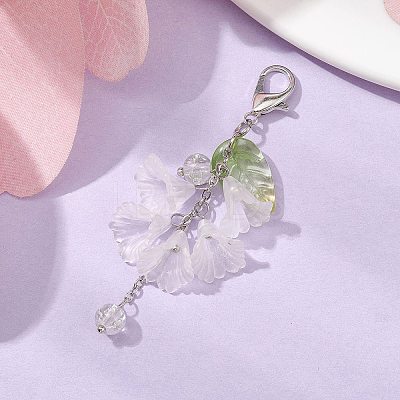 2Pcs Acrylic Flower Pendant Decoration AC-CJC176-P-1