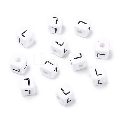 Letter Acrylic European Large Hole Beads OPDL-R050-10mm-L-1