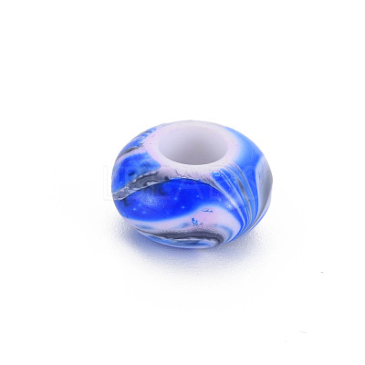 Opaque Acrylic European Beads MACR-S308-01B-1