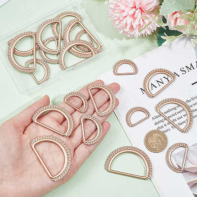 20Pcs 5 Style Alloy D Rings FIND-WR0006-87-1