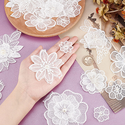AHADEMAKER 20Pcs 10 Style Sew on Computerized Embroidery Polyester Clothing Patches PATC-GA0001-05-1