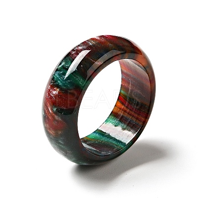 Resin Plain Band Finger Ring for Women RJEW-C034-01A-1
