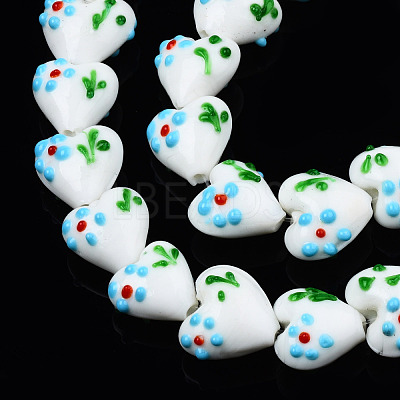 Handmade Bumpy Lampwork Beads Strands LAMP-N029-011F-1