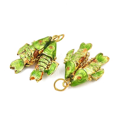 Brass Cloisonne Pendants KK-P251-A01-G-08-1