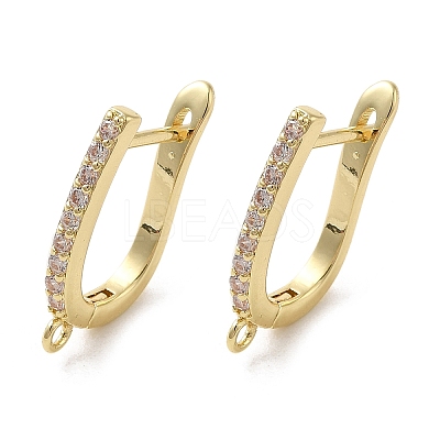 Rack Plating Brass Micro Pave Cubic Zirconia Hoop Findings EJEW-A031-07G-1