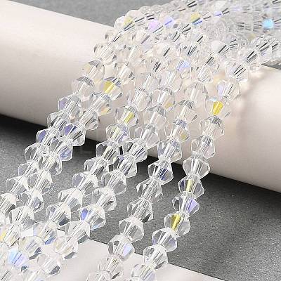 Transparent Electroplate Glass Beads Strands GLAA-F029-2mm-D13-1