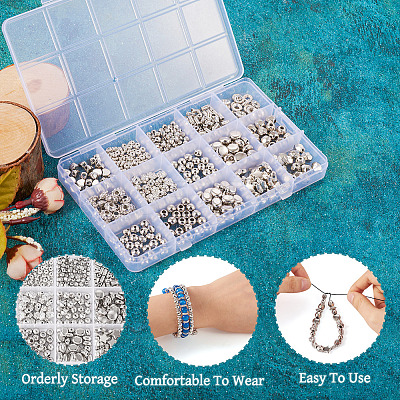 585Pcs 15 Styles CCB Plastic Beads CCB-TA0001-04-1
