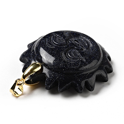 Synthetic Blue Goldstone Pendants G-E043-01B-03G-1
