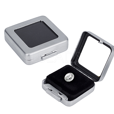 2Pcs 2 Styles Stainless Steel Loose Diamnond Gemstone Display Boxes CON-GA0001-24MP-1